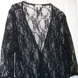 Black Lace Sheer Top Size 2X